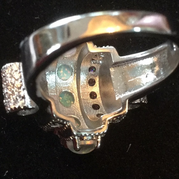 EXQUISITE DESIGNER ARTISTIC Art Deco OPALITE RING - Picture 5 of 8